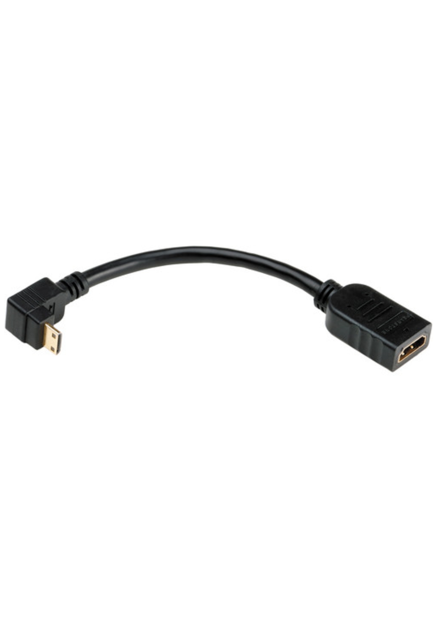 Pearstone Right-Angle Mini HDMI Male to HDMI Female Adapter Cable